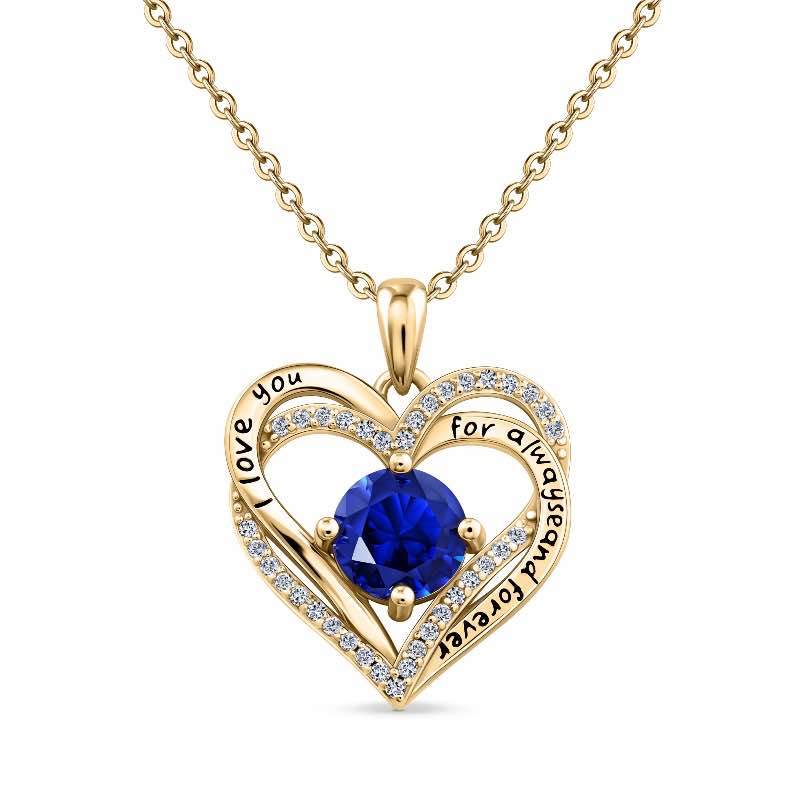 Heart of Forever Collection Pendant - Sapphire Blue DiamondAura (September)